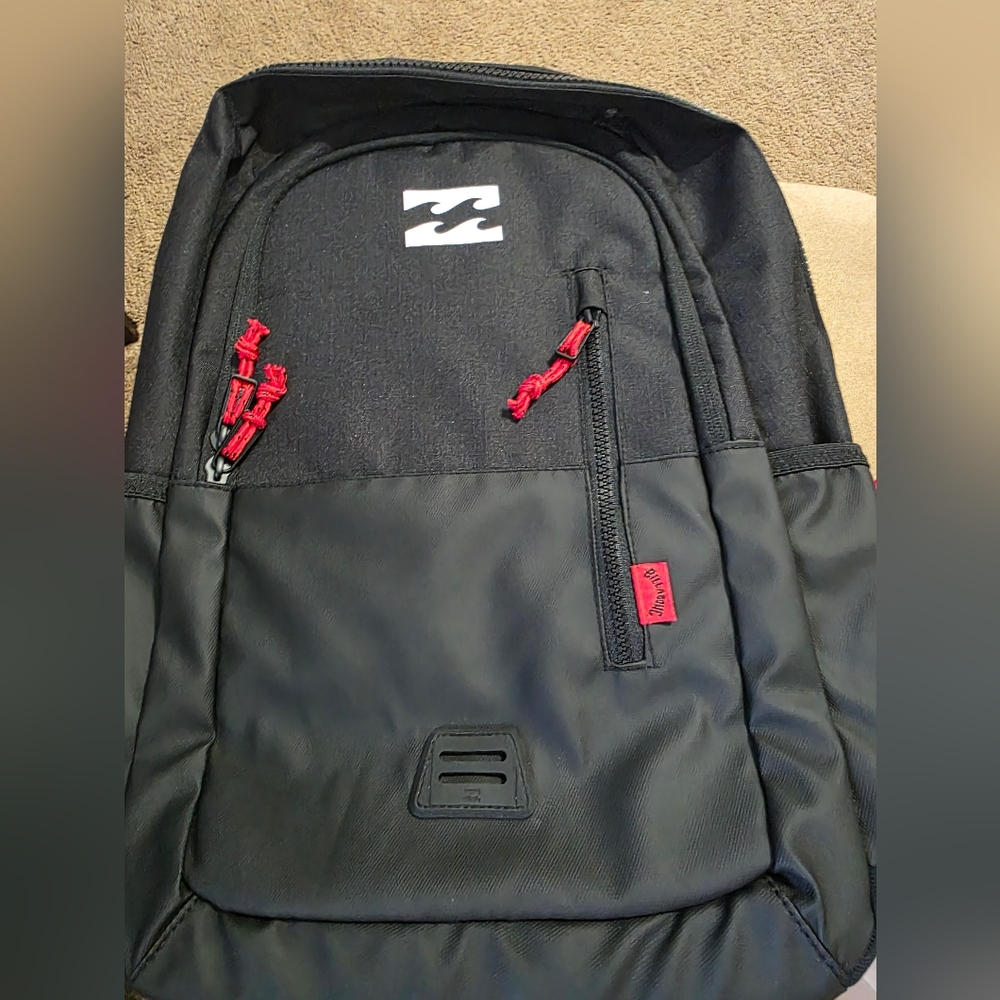 NWT Billabong Black and Red Backpack Sporty Design